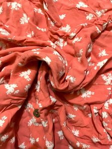 FIG Coral Floral Button-Up Dress