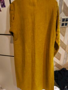 Elegant Mustard Embroidered Kurta Set Woolen