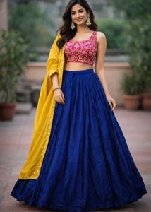 Ethnic long blue skirt
