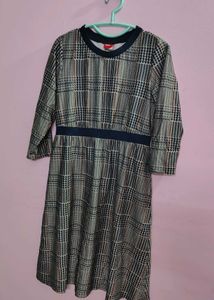 Plaid Print A-Line Dress