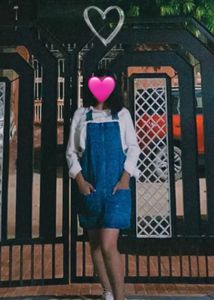 Cute Korean Denim Pinafore Dress