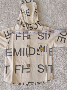 Stylish Boys' Graphic Print Hooded Shirt