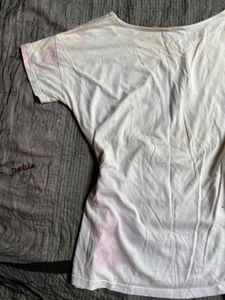 y2k wolf print with stone offshoulder tee