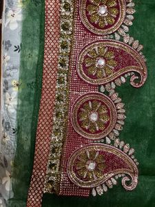 Elegant Green saree fully light weight
