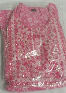 Beautiful Pink Floral Kurta Set