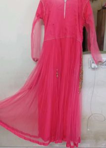 Stunning Pink Embroidered Ethnic Gown