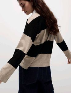 M&amp;S Striped Knitted Rugby Top