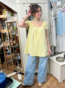 Yellow Button-Down Mini Dress
