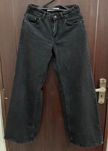 Women's Wide Leg Black Denim Jeans