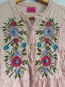 Embroidered Peach top