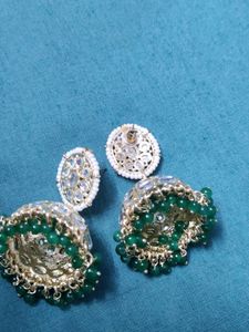 Elegant Green Jhumka Earrings