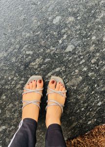 Sparkly Strappy Heeled Sandals party wear footwear