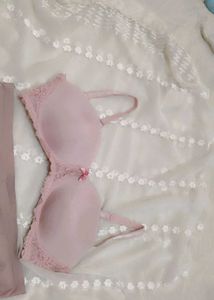 Pink Lace Bra and Panty Set