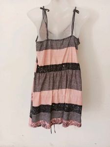Striped Spaghetti Strap Mini Dress