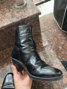 Chic Black Patent Ankle Boots