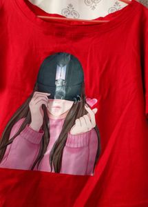 BTS Crop Top Red To