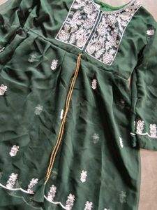 Embroidered Green Kurta