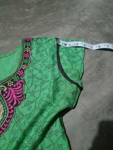 Embroidered Green Kurta