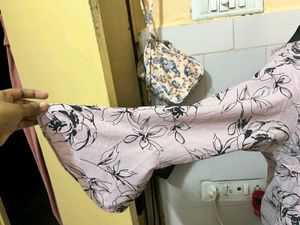 Pink Floral Print Kurta