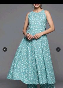 Blue Floral Print Kurta Set