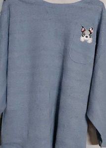 Cute Dog Embroidered Pullover...