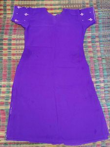 Embroidered Purple Kurta Set