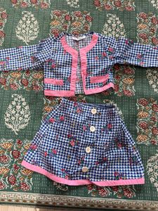 Cute Gingham Skirt Set