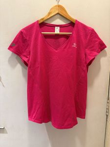 Pink V-Neck Athletic T-Shirt