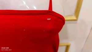 Chic Red One-Shoulder Bodysuit Top