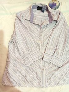 Striped Button-Up Blouse