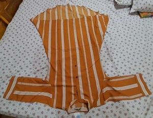 Preloved Chic Brown &amp; White Striped Kurta 🤎✨