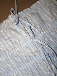 Blue Striped Smocked Tube Top