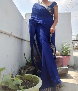 blue saree blouse with petticoat