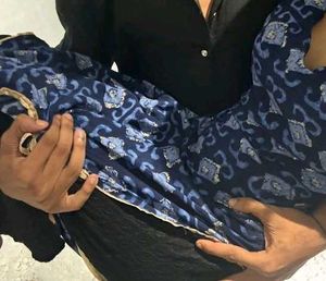 Blue Patterned Halter Neck Anouk Kurti