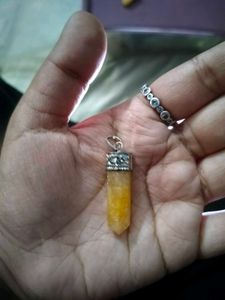 CITRINE GEMSTONE CRYSTAL PENCIL PENDANT