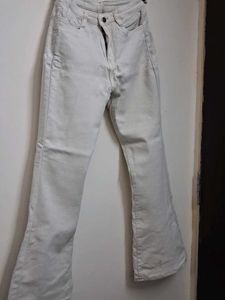 Cream Flared Jeans