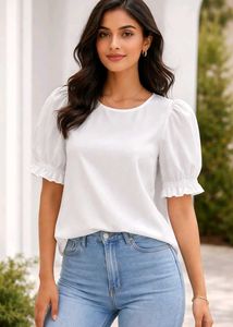 White Puff Sleeve Blouse
