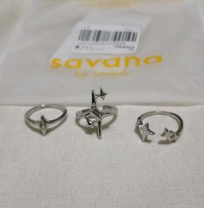 Sparkling Star Rhinestone Ring Set