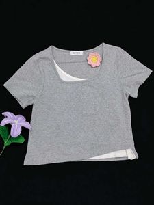 Grey Layered T-Shirt flat 190 ruppees 🔥