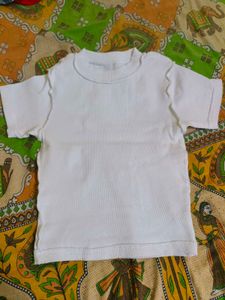 White Cropped Tee