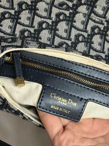 Auth Christian Dior Oblique medium saddle