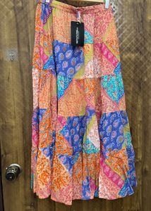Bohemian Patchwork Tiered Maxi Skirt