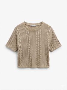 Women's Cable Knit Short Sleeve Top