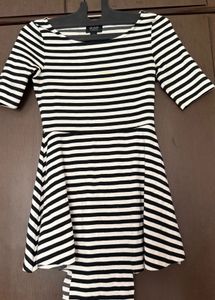 Striped Fit and Flare Mini Dress