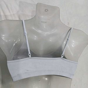 ⭐ Light Grey Spaghetti Strap Bra