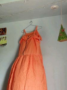 Orange High-Low Dress