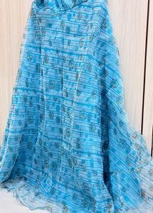 Beautiful Blue Printed Ethnic Gown