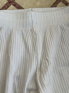 Ribbed Wide Leg Pants pure cotton