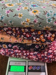 Floral Print Dress Material - Set of 5