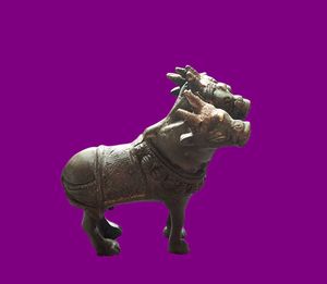 Vintage Brass Cow Figurine - Teenmukhi Lucky